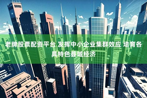 老牌股票配资平台 发挥中小企业集群效应 培育各具特色县域经济